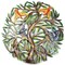 Multi-Color Upcycled Steel Painted Tree with Birds Metal Wall Art